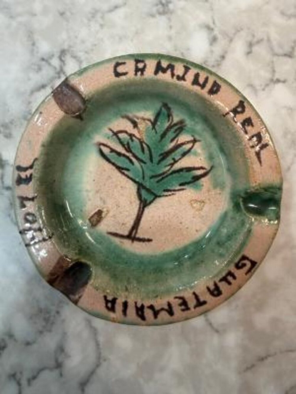 Vintage Ceramic Ashtray from Hotel Camino Real, Guatemala/4 1/4" diameter